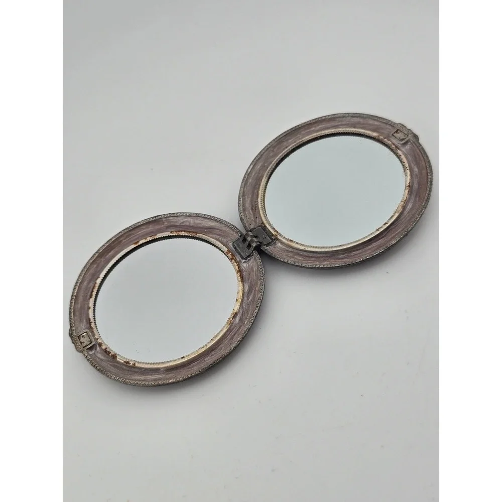 Vintage Pewter Dragonfly Compact Mirror